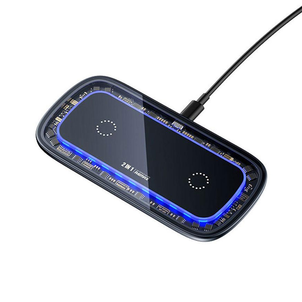 Remax Walking RP-W75,Wireless Charger Qi, 2in1, 30W, Black - 40329