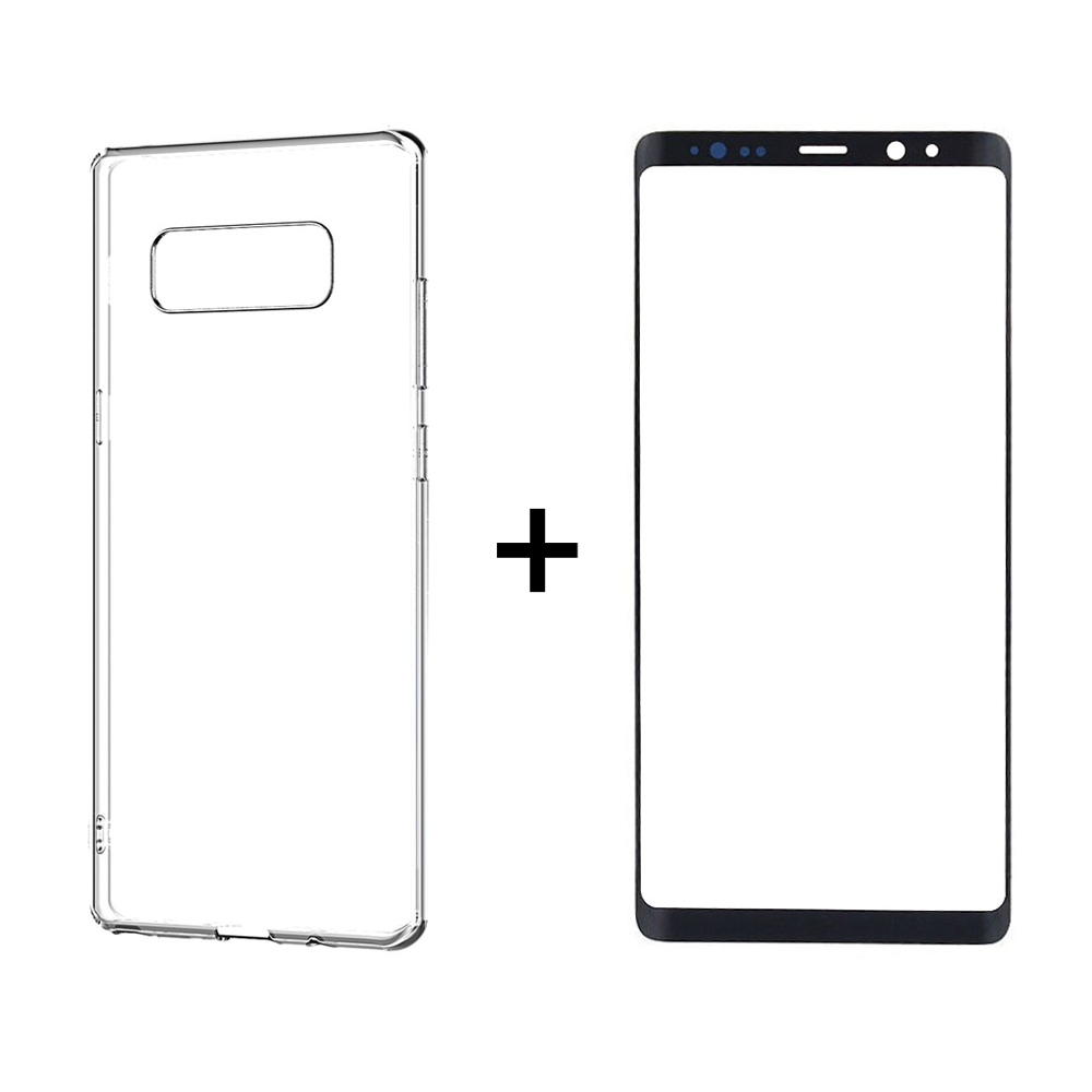 Case Remax Crystal& 3D Glass protector for Samsung Galaxy Note 8, Black - 52364