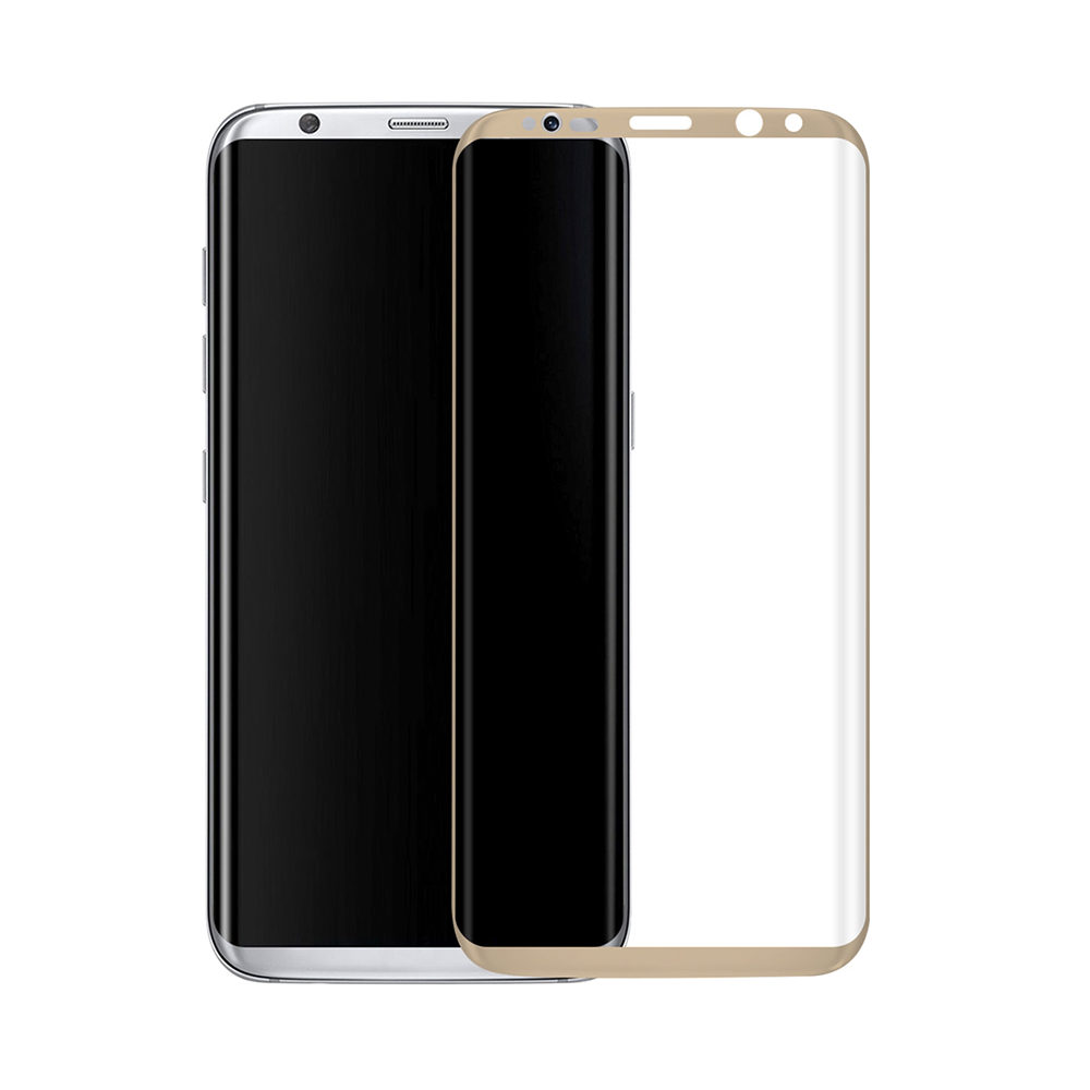 OEM Fullscreen Glass protector, For Samsung Galaxy S8, 0.3mm, Gold - 52290