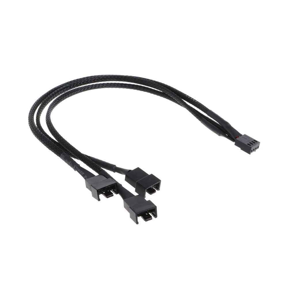 OEM Cable Y-Splitter, For fan, 4PIN to 3x4PIN, 0.3m, Black - 18321