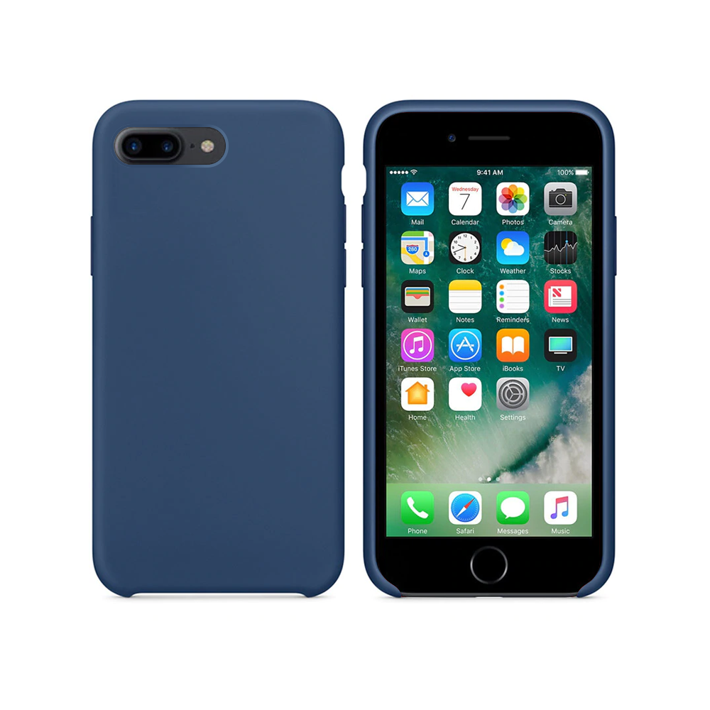 OEM Silicone case For Apple iPhone 7/8 Plus, Soft touch, Blue - 51666