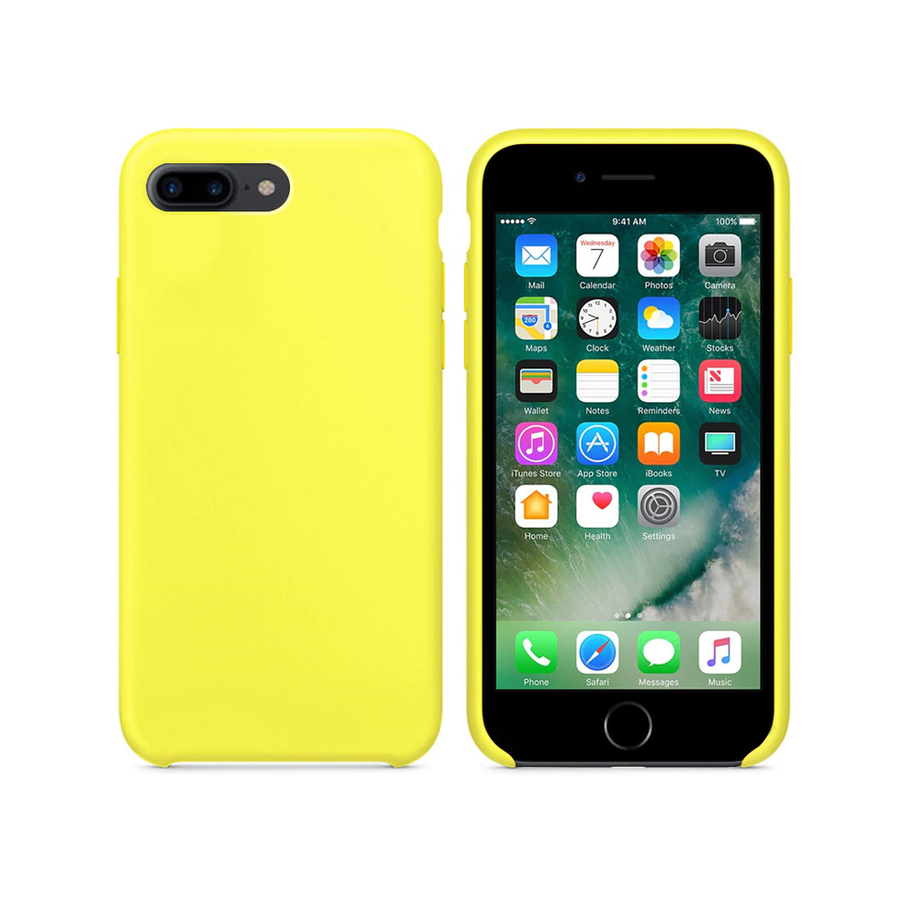 OEM Silicone case For Apple iPhone 7/8 Plus, Soft touch, Yellow - 51667
