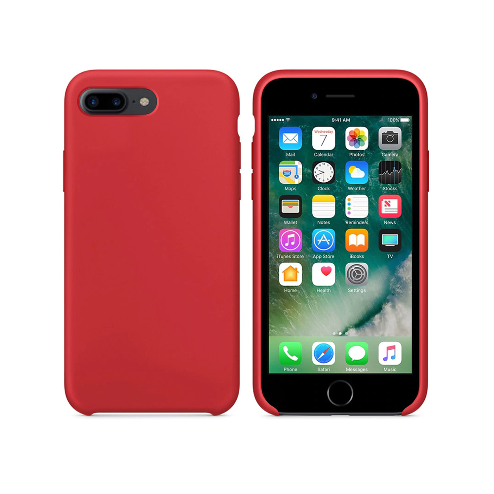 OEM Silicone case For Apple iPhone 7/8 Plus, Soft touch, Red - 51668