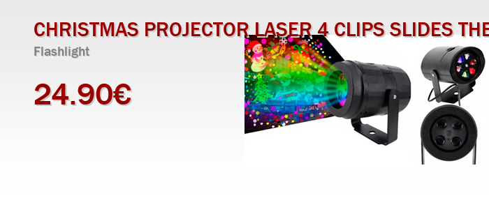 CHRISTMAS PROJECTOR LASER 4 CLIPS SLIDES THEMES